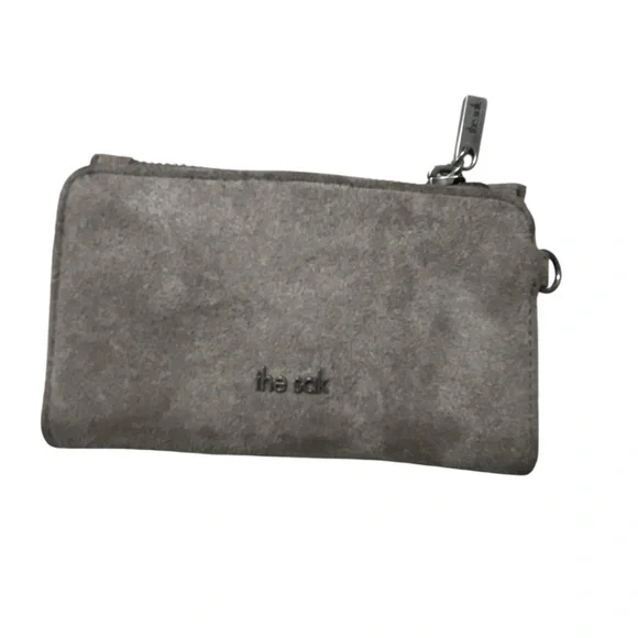 The Sak Encino Leather Wallet in a mushroom-colored gray suede finish - Picture 5 of 5